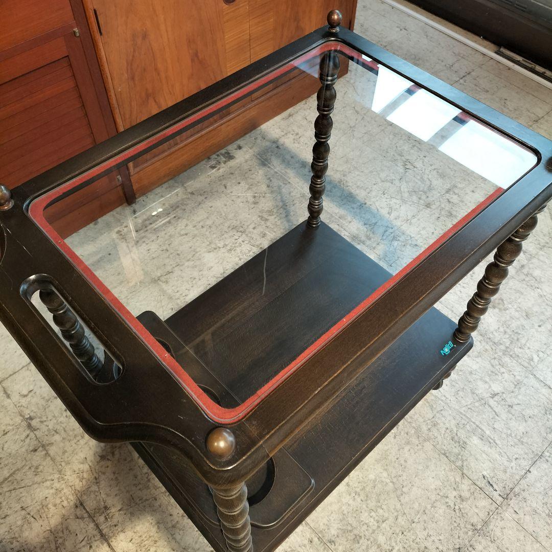 M♦希少 送料込 Najico社製　ヴィンテージ キャスター付きトロリーテーブル