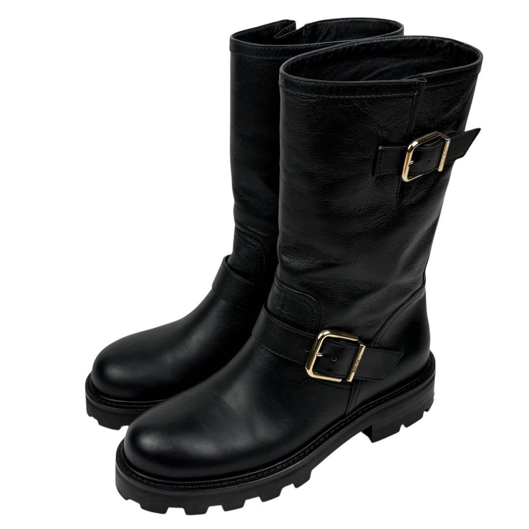 【美品】ジミーチュウ BIKER II　ブーツ　黒　ブラック　23cm 36