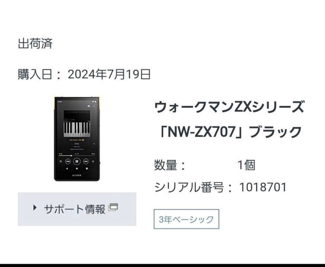 SONY Walkman NW-ZX707【保証付き】