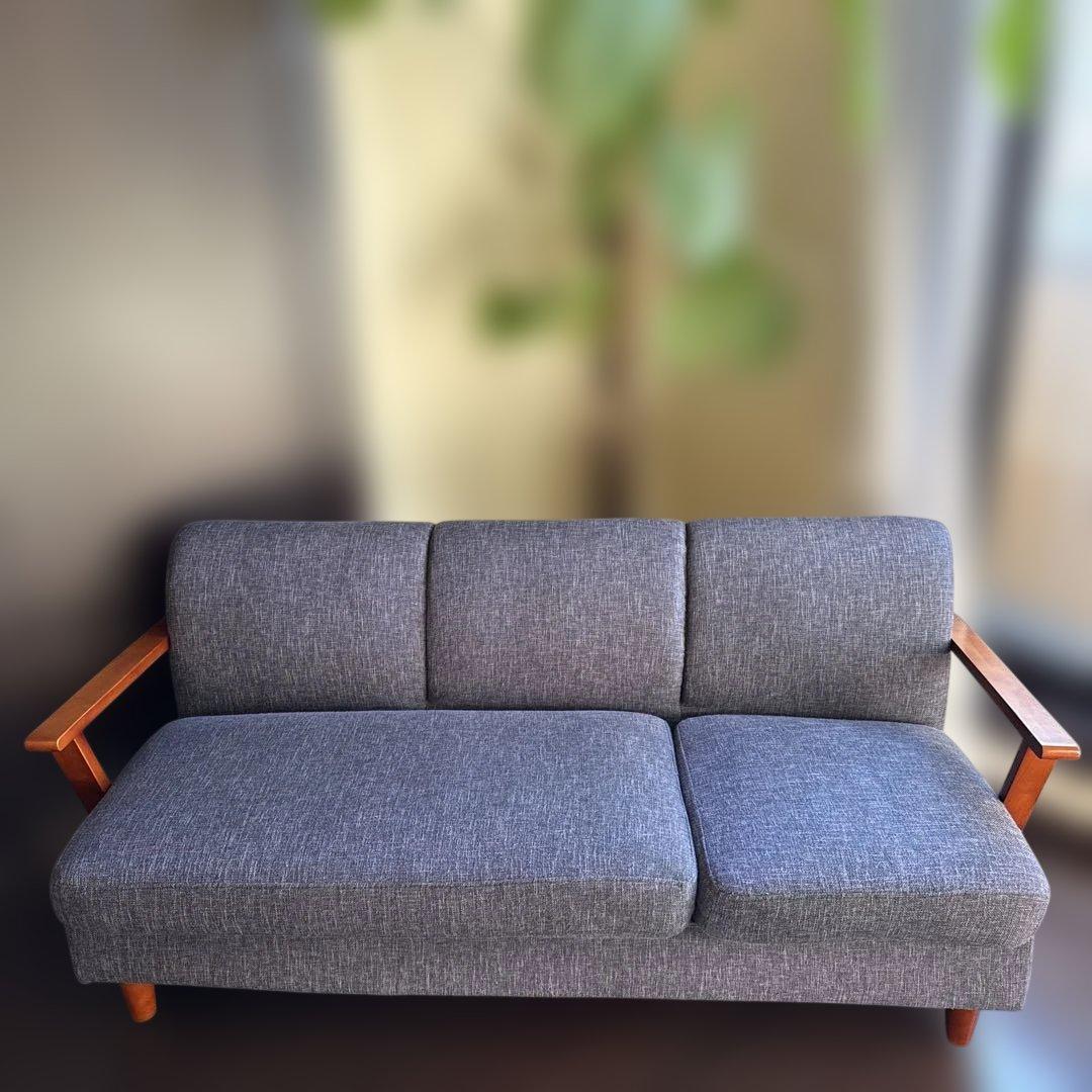 NOCE ファブリックソファセット 3人掛けブルー