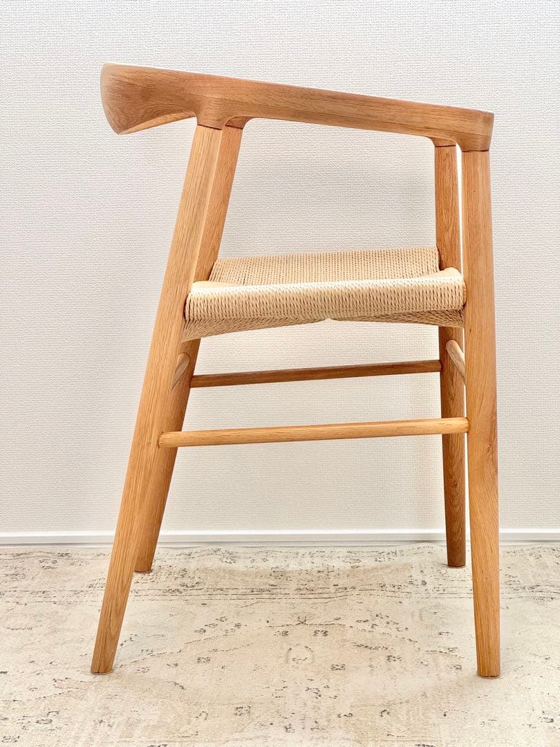 無印良品／オーク材ペーパーコードアームチェア