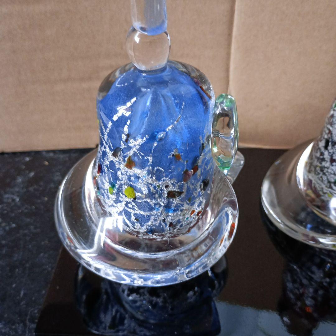 青と赤のガラス雛人形セット