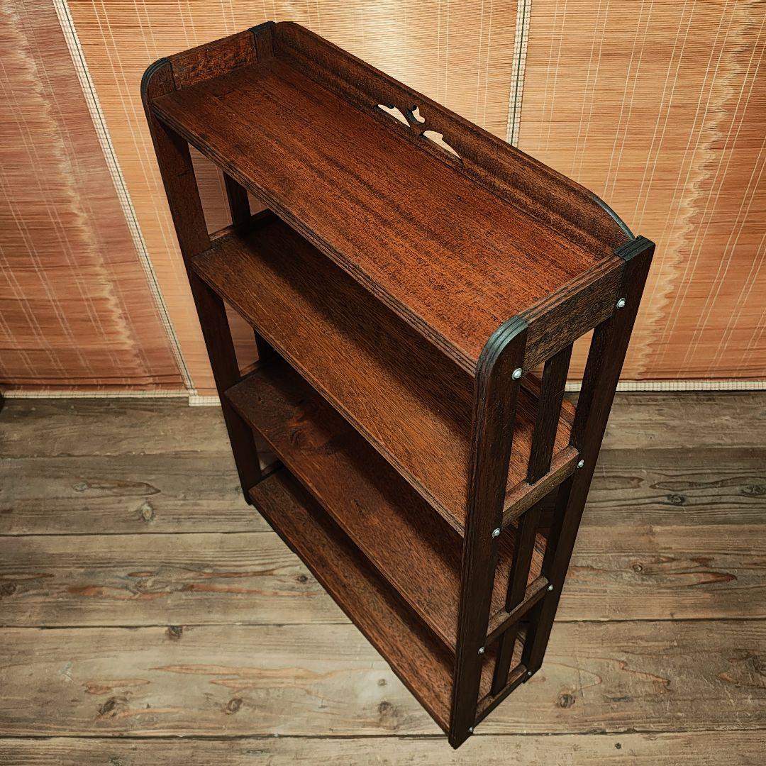 木製本棚4段　オープンラック　昭和レトロ　古家具