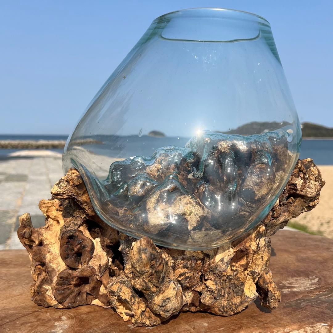 流木ガラス オブジェ超特大H 他４点セット花瓶 金魚鉢 水槽 テラリウム 観賞魚