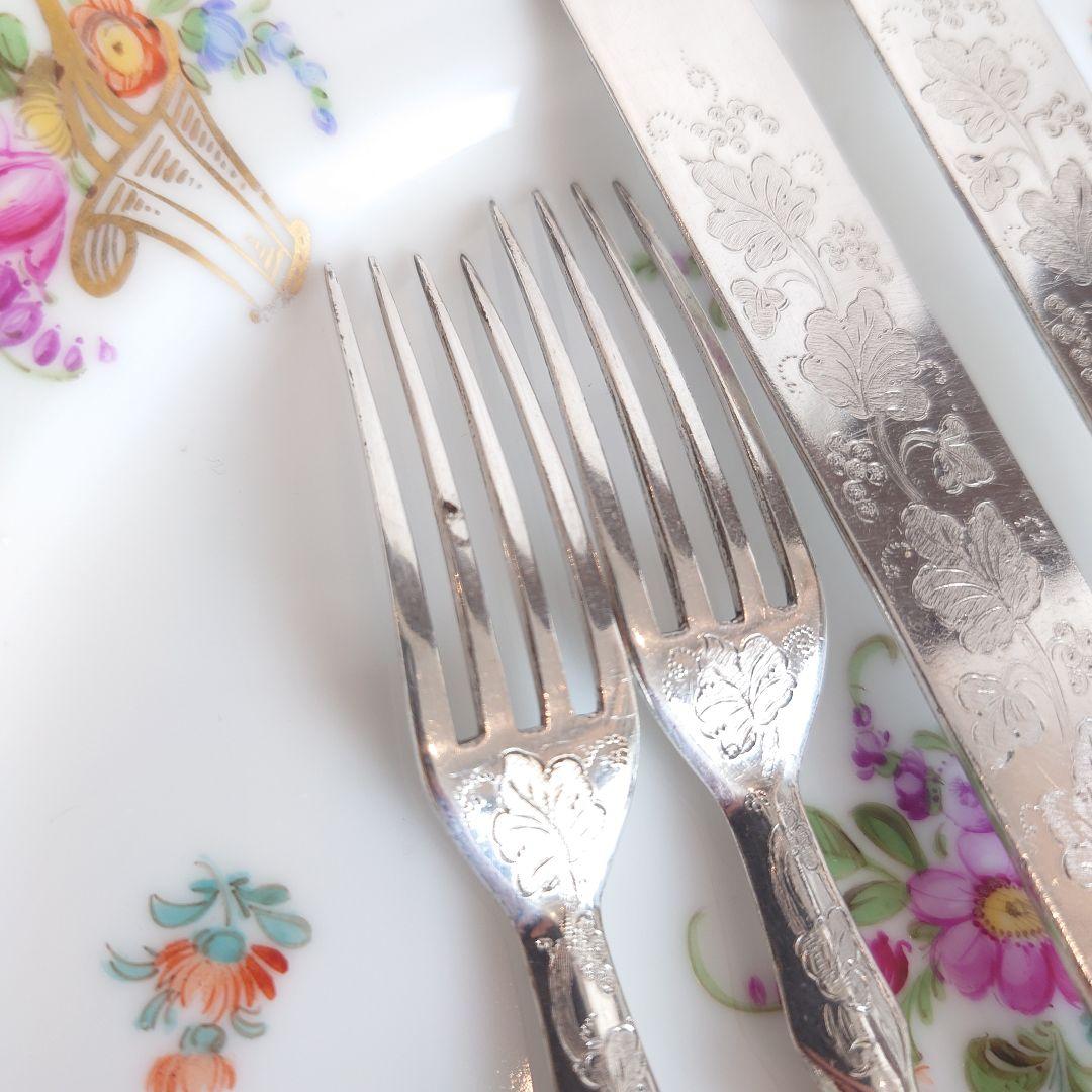 訳あり　白蝶貝　カトラリー　ナイフ　フォーク　マザーオブパール　アンティーク