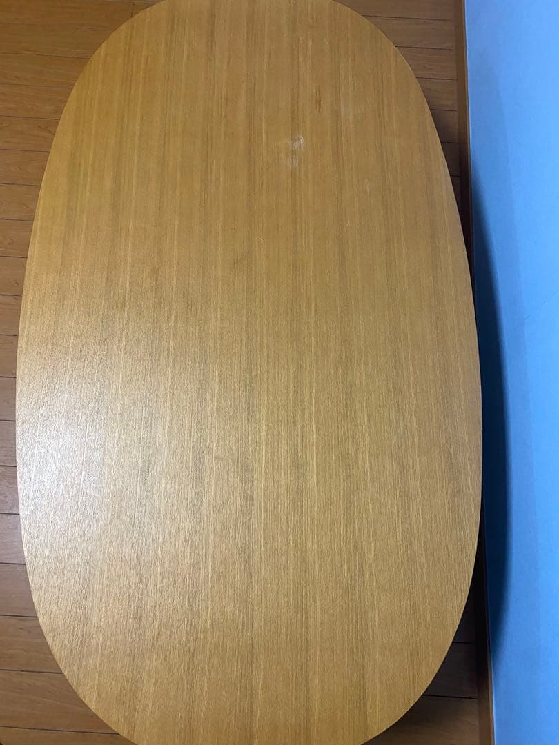 【値下げ】無印良品　タモ材　楕円形ローテーブル