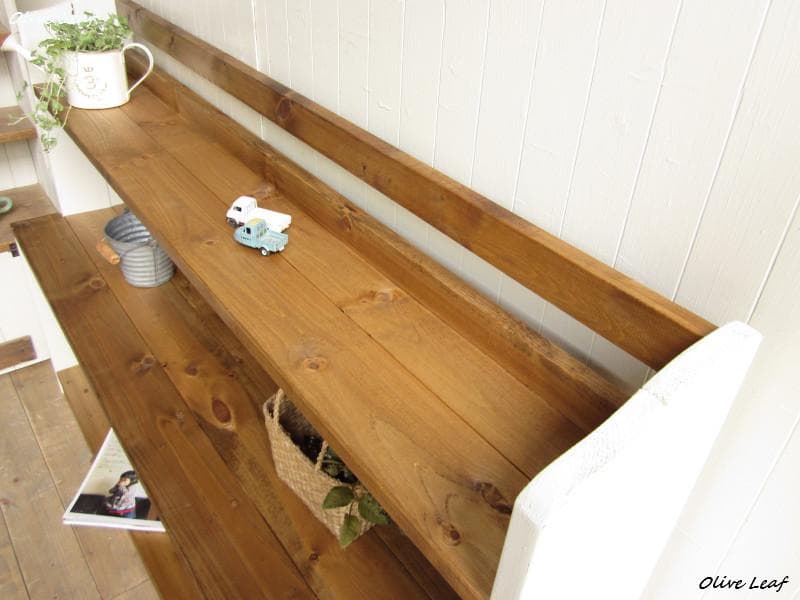 サイズ、デザインオーダー可！超ワイド3段ローラック無垢シャビーブラウン●受注製作