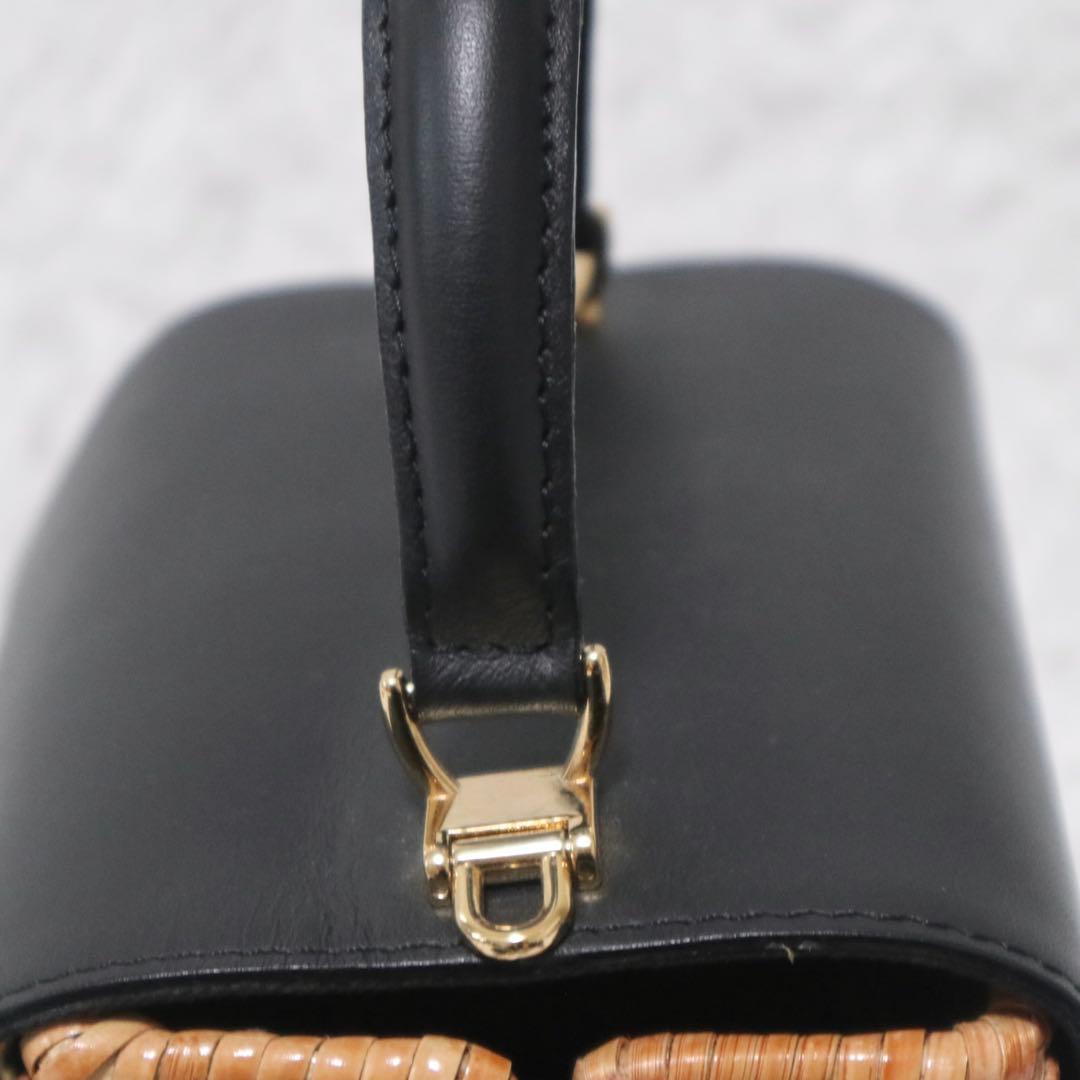 ヴィオラドーロ スプリットラタン ターンロック付き 2WAYトップハンドルバッグ