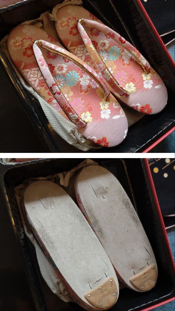 七五三 7歳 女の子 着物 フルセット 正絹 帯はこせこセット 黒地 八重桜 鞠