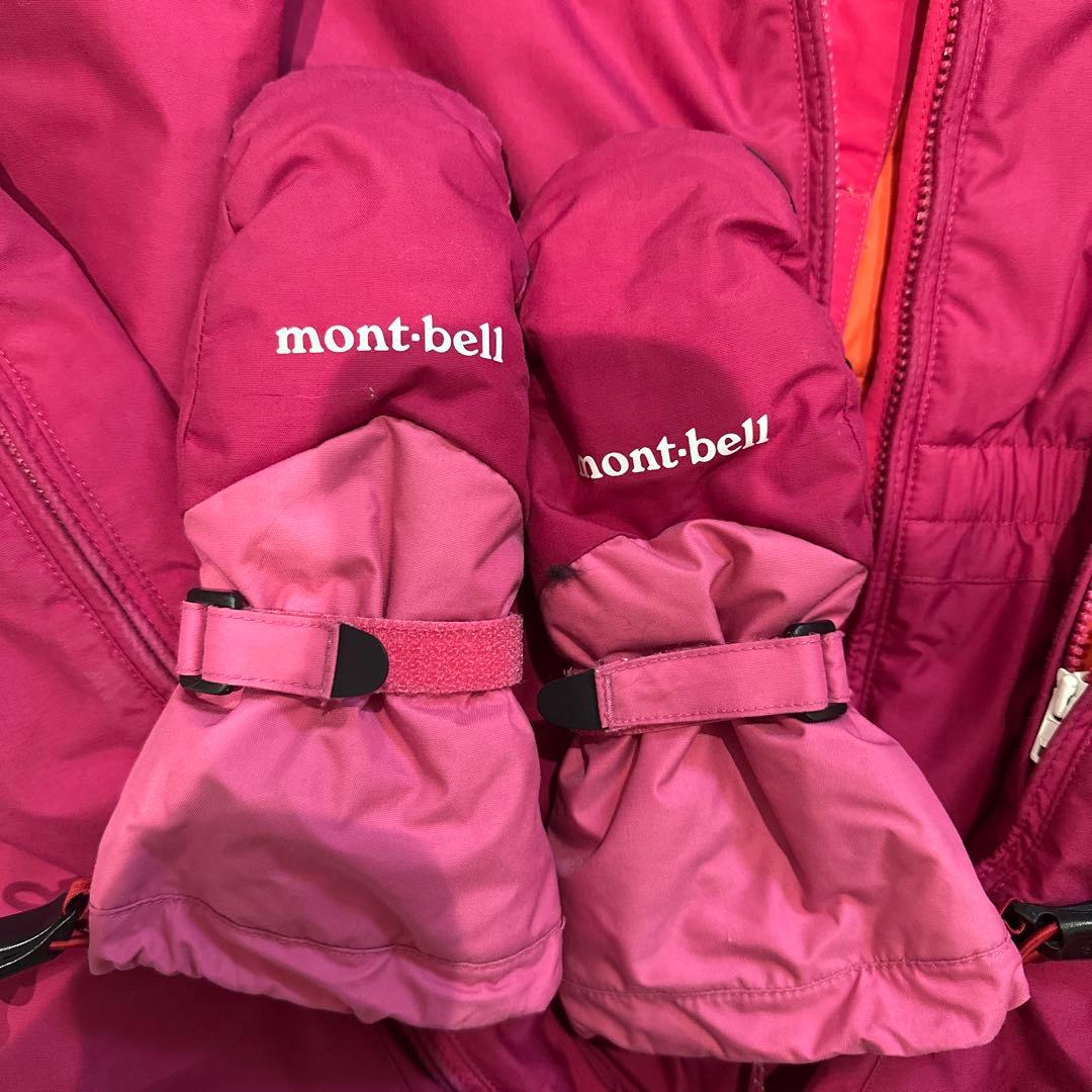 mont-bell 子供用スキーウェア Kids' 100 ピンク　手袋付き