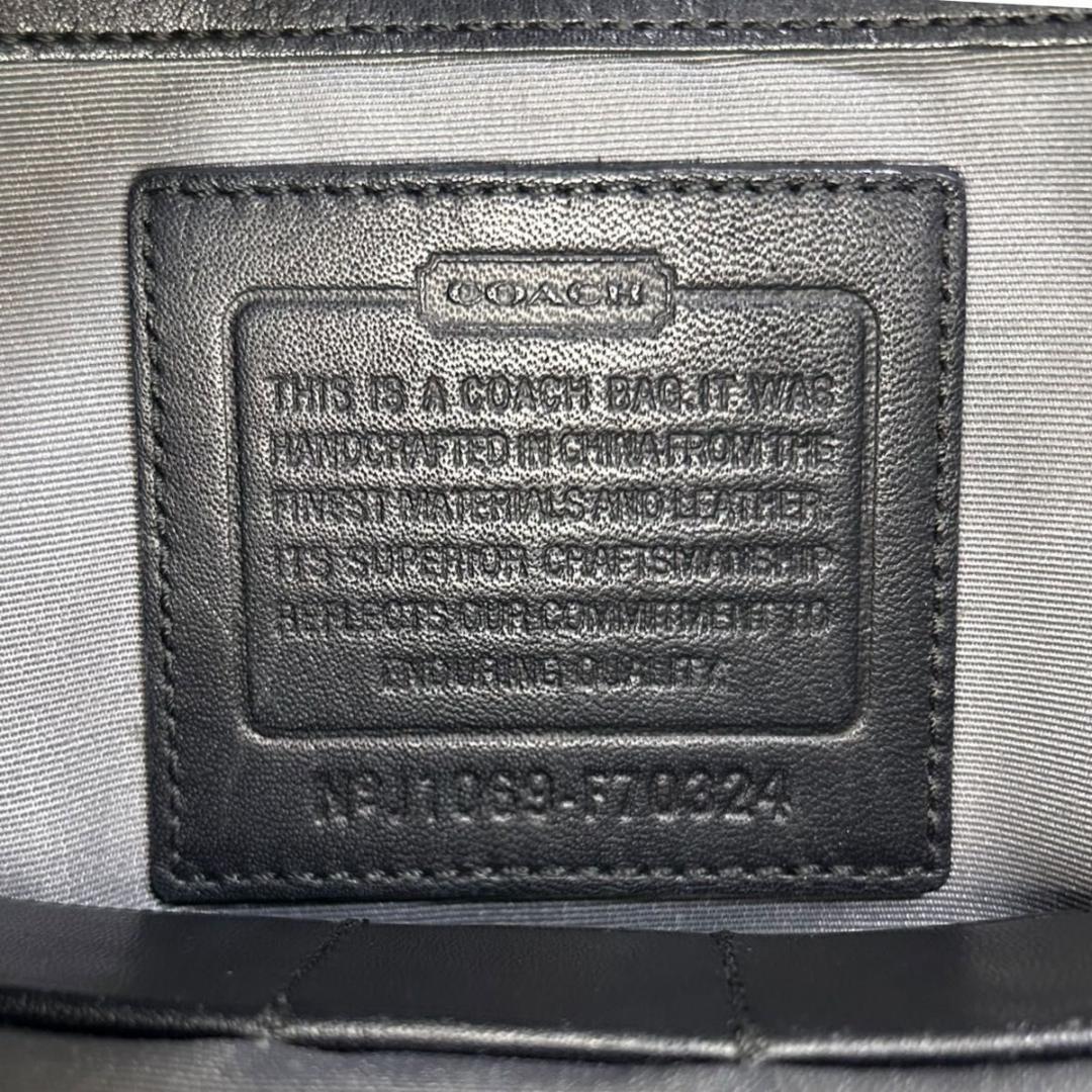 美品　コーチ ショルダーバッグ 斜め掛け 黒 ブラック クロスボディ レザー