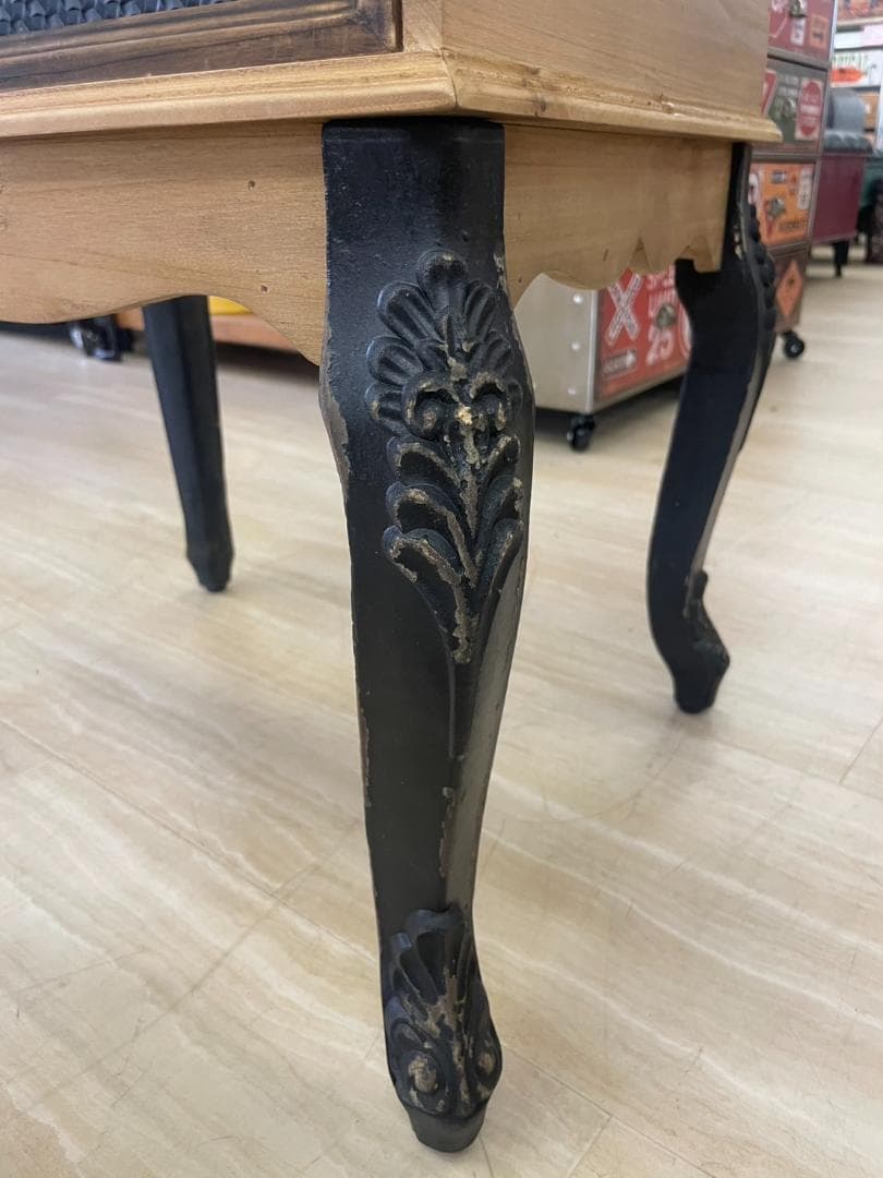 コレクションテーブル　コレクションケース　机　サイドテーブル　アンティーク　木