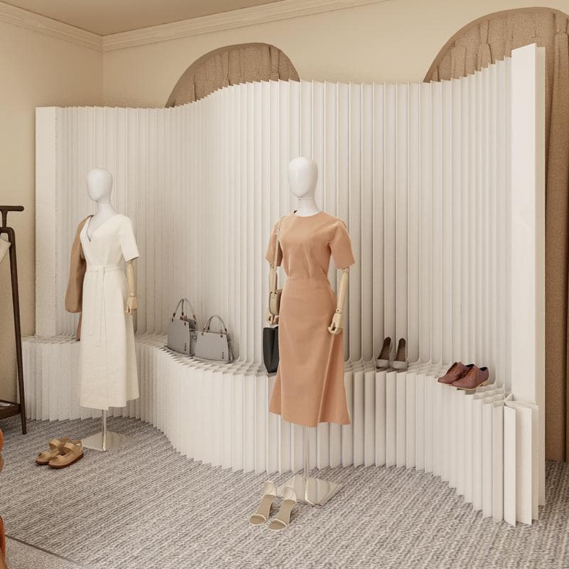 紙製パーテーション陳列展示台高さ2ｍ長さ2-3ｍ組立不要折りたたみ衝立仕切り