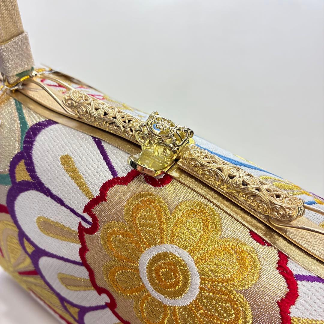 新品 タグ付き 紗織 和装バッグ/草履セット 西陣織 正絹 箱付き