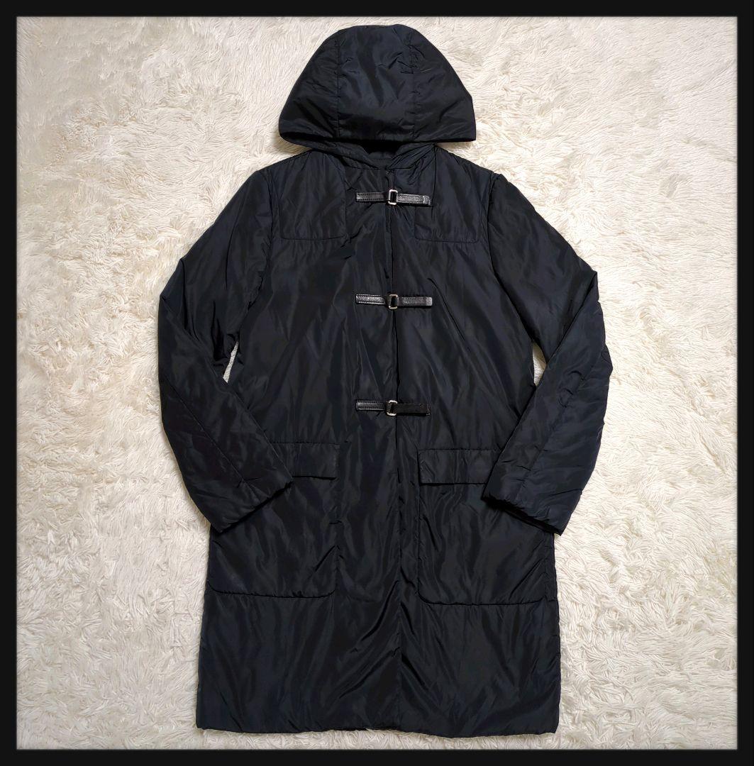 【美品・人気モデル】プラダ☆ダッフルコート フーデッド ナイロン Lサイズ