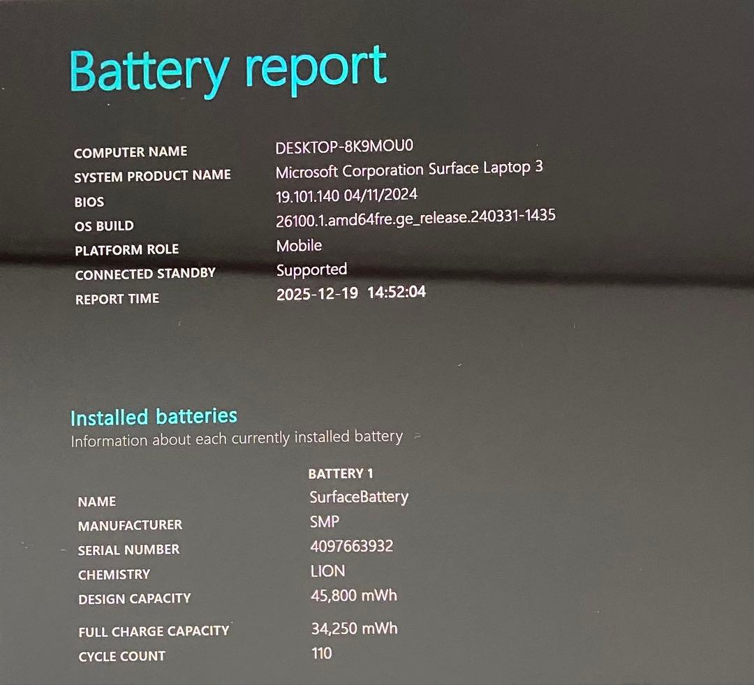 15インチsurface laptop 3