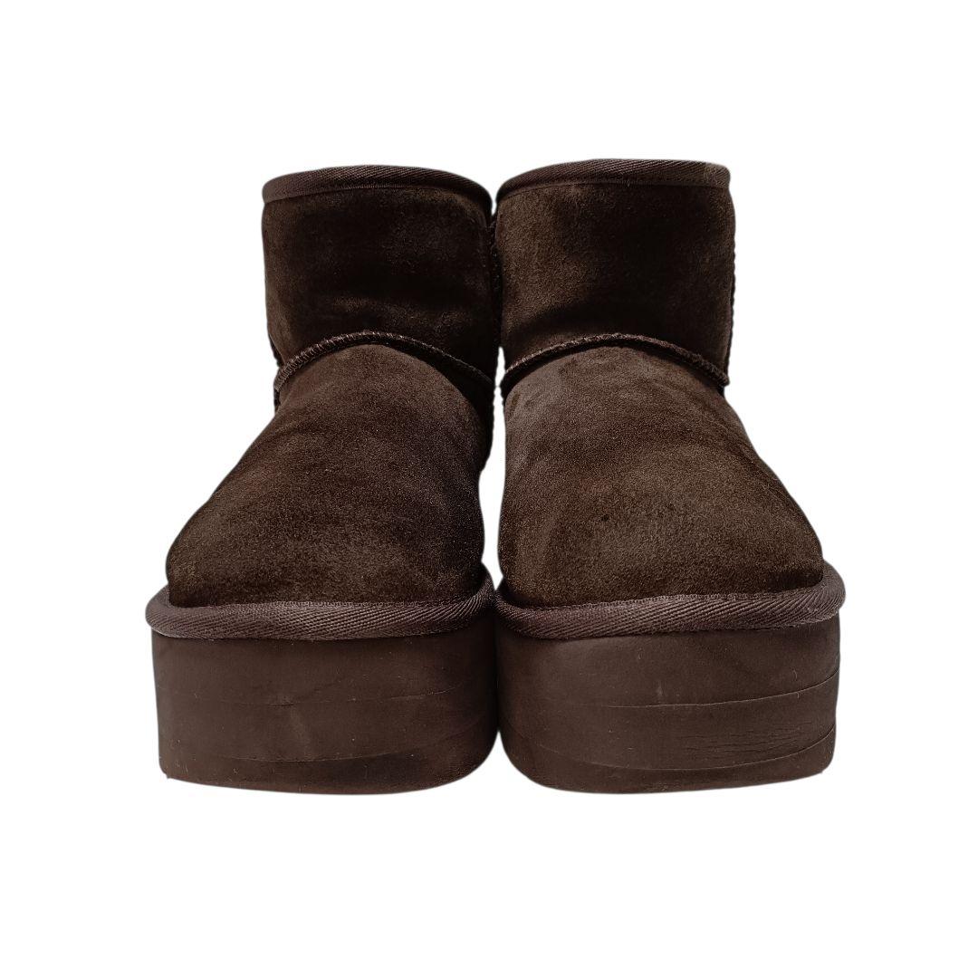アグ　クラシック ミニ プラットフォーム24㎝　ブラウン　厚底　ファー　ムートン