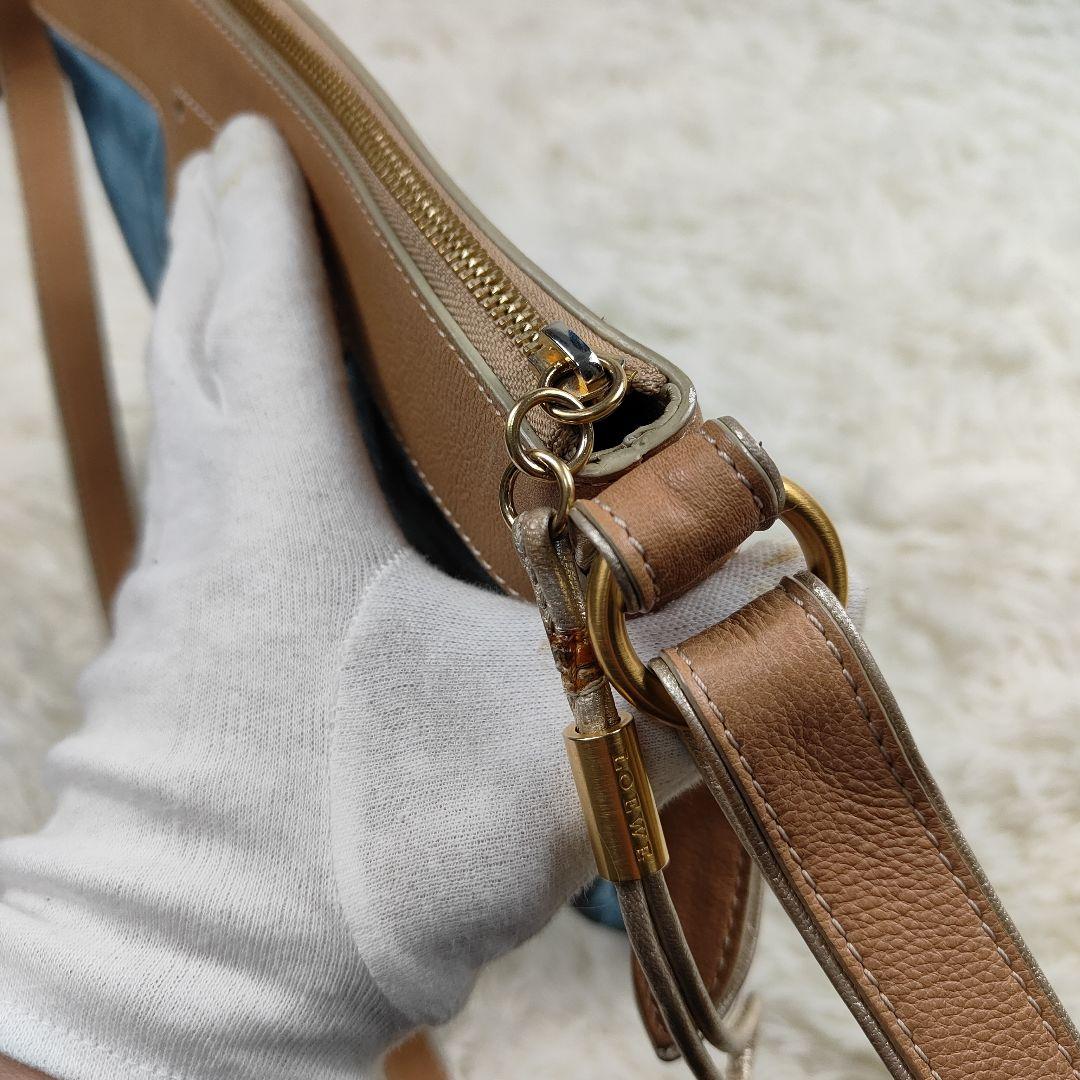 本日限定価格　LOEWE ショルダーバッグ ブルー アナグラム A4相当収納可