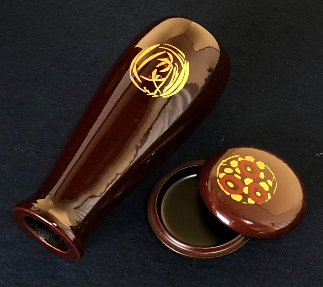 《R》溜塗 花丸蒔絵 利休茶箱 塗師 司光作 共箱　251216お5