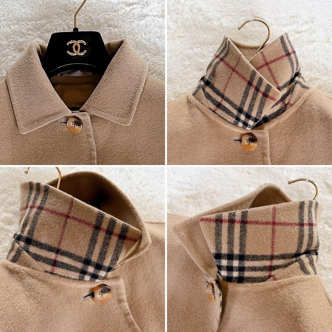美品✨【バーバリーロンドン】カシミヤ混ウール ダブルフェイスコート キャメル38