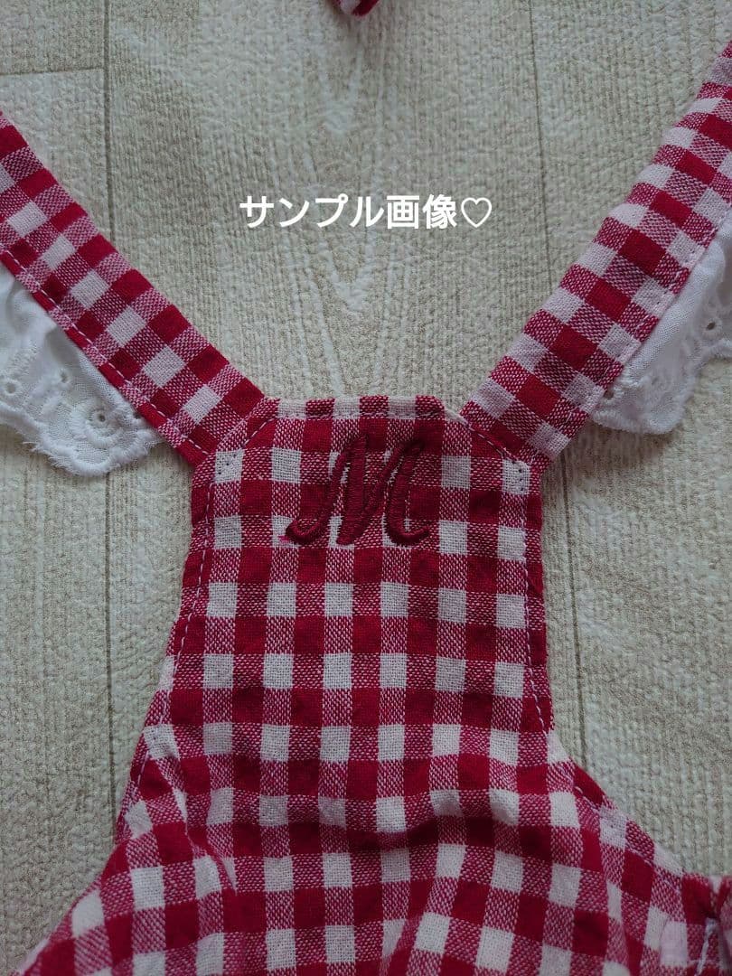 犬服 ハンドメイド ワンピース ギンガムレッド
