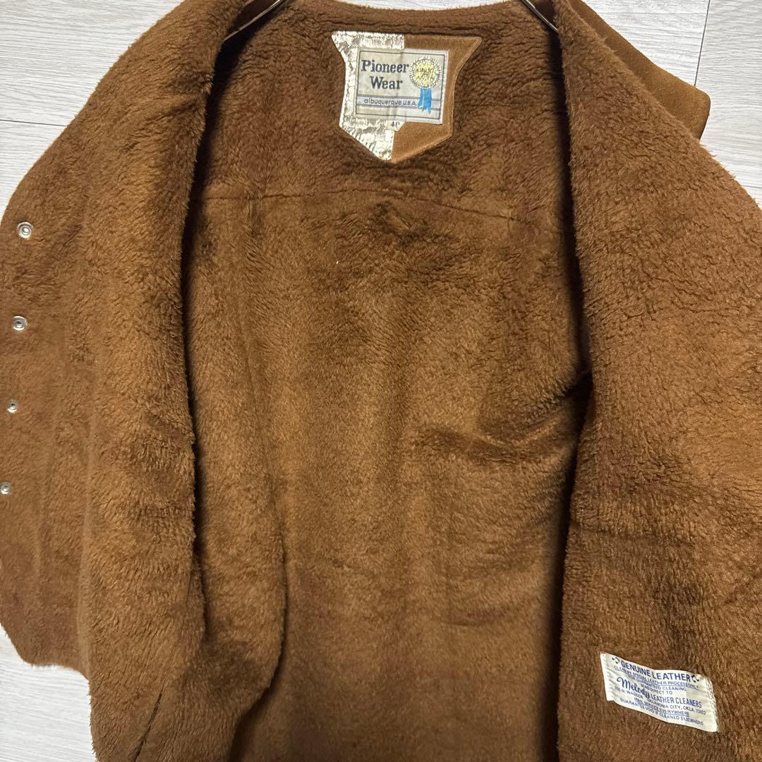 70s Pioneer Wear USA製 スエード ウエスタンベスト 裏ボア