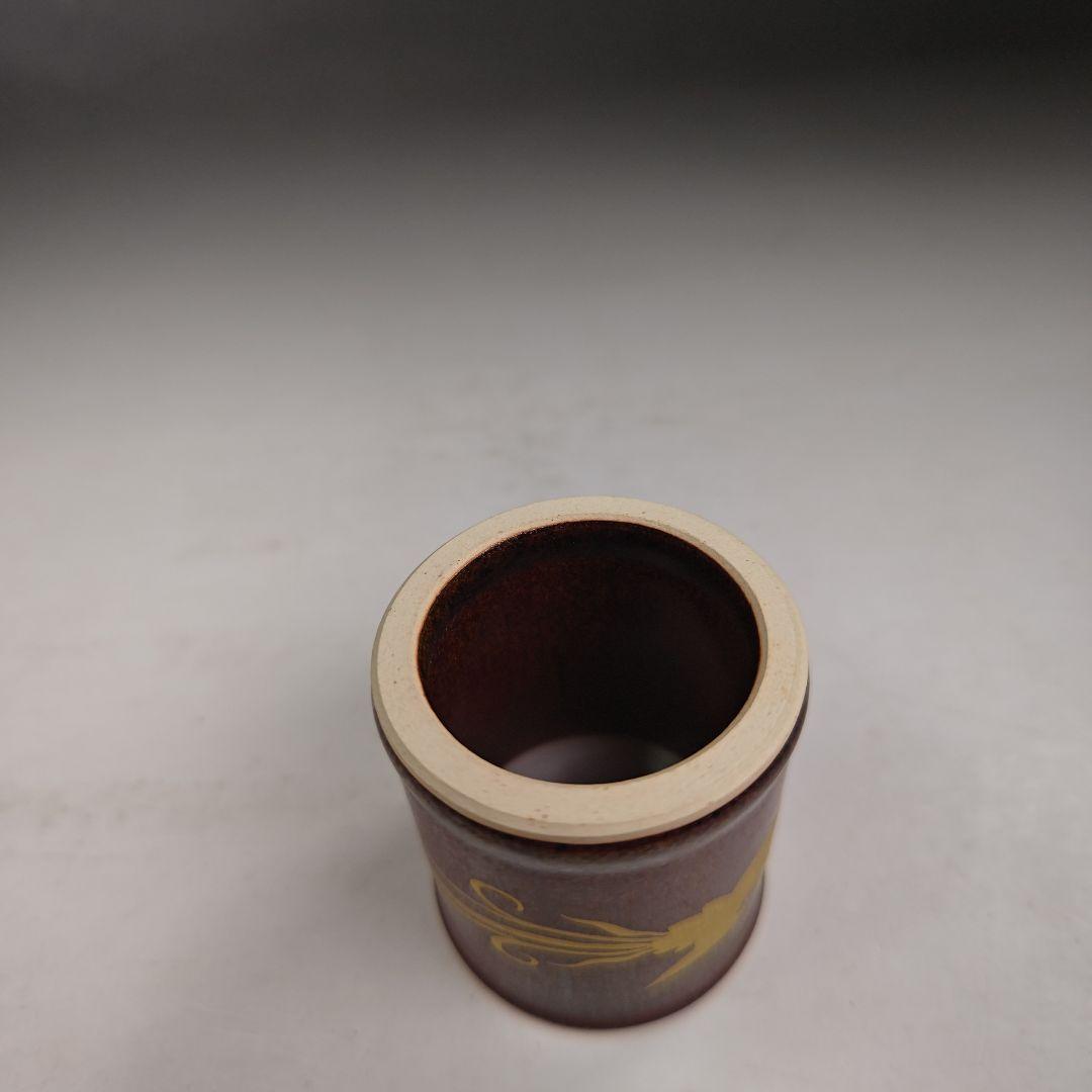 イ365 皆具『通次阿山造』『天目釉鳳文　台子皆具　共箱』茶道具