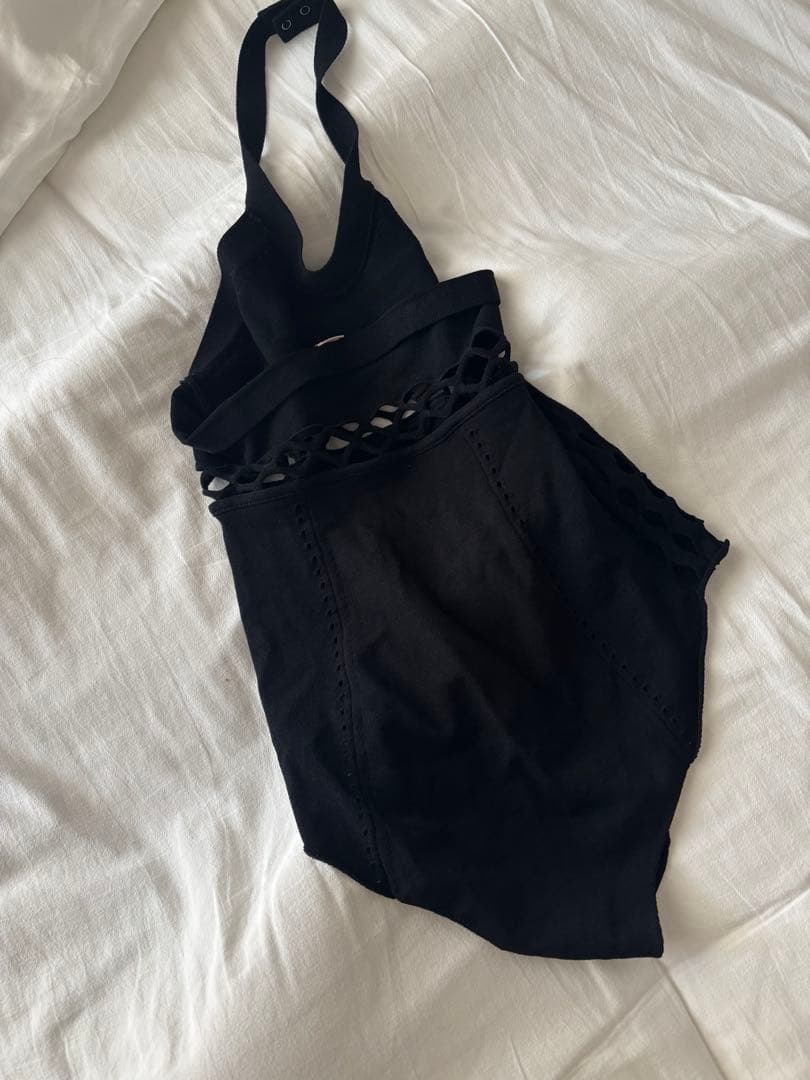 トップス fetico mesh knit halter neck bodysuit