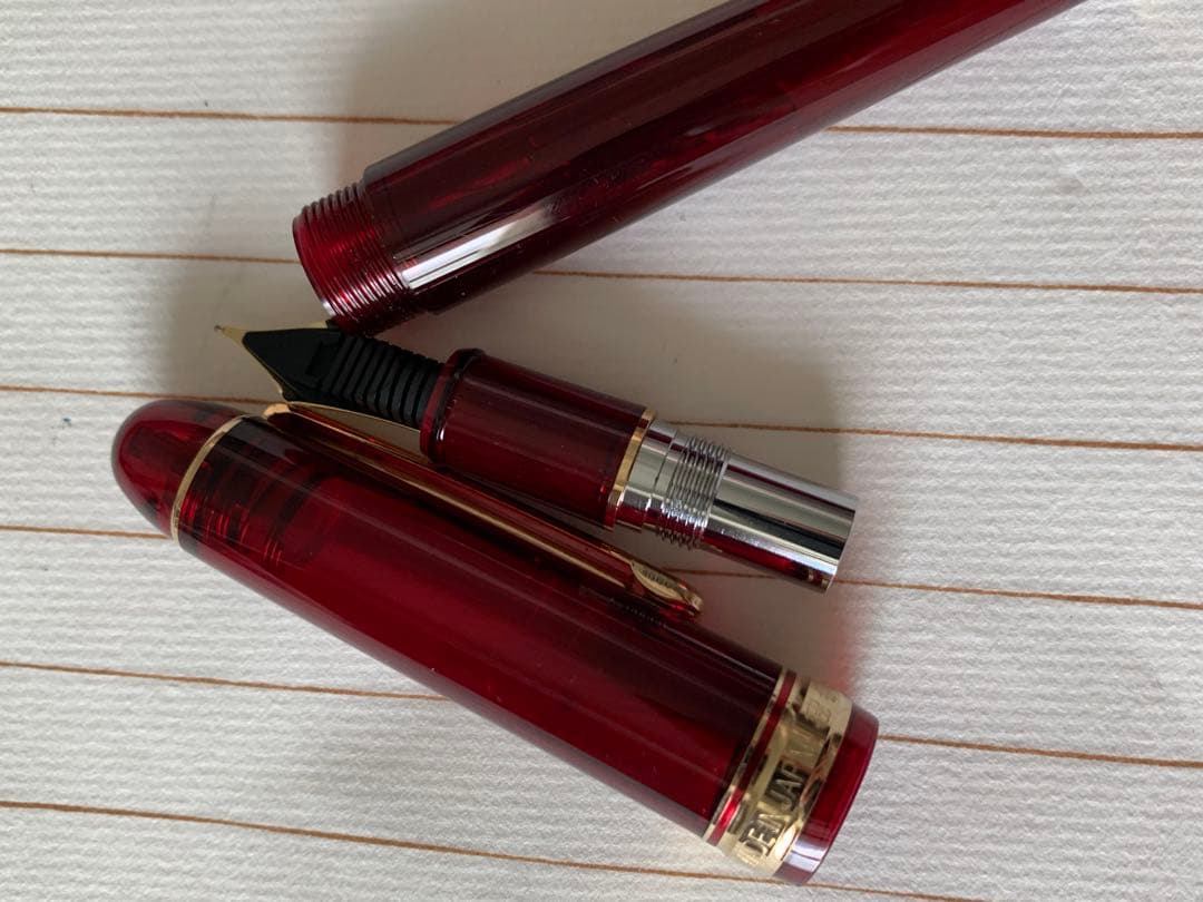 プラチナ 3776 ボルドー 万年筆 14K