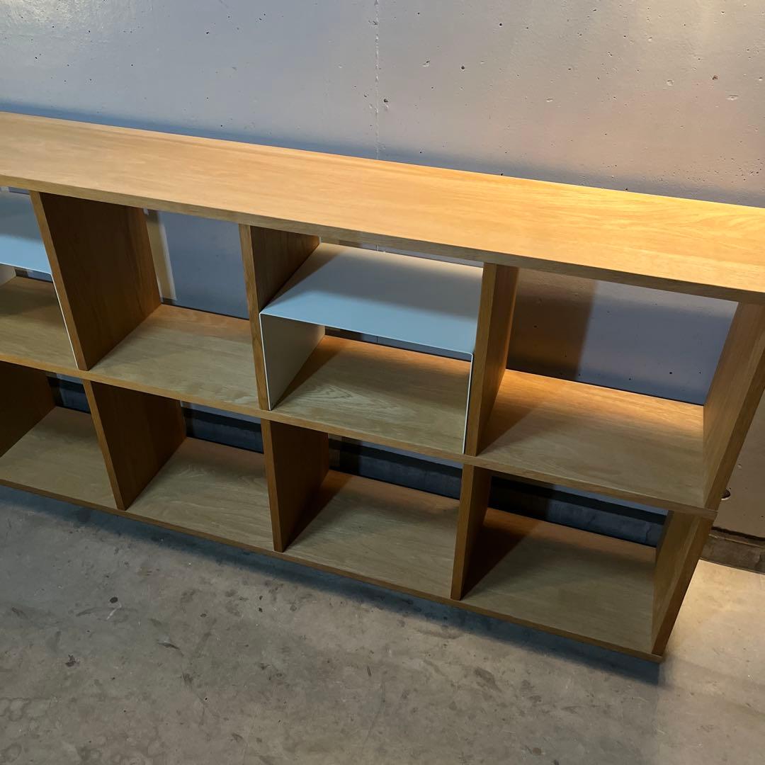 無印★スタッキングシェルフセット・５段×２列・オーク材 コの字棚２個付