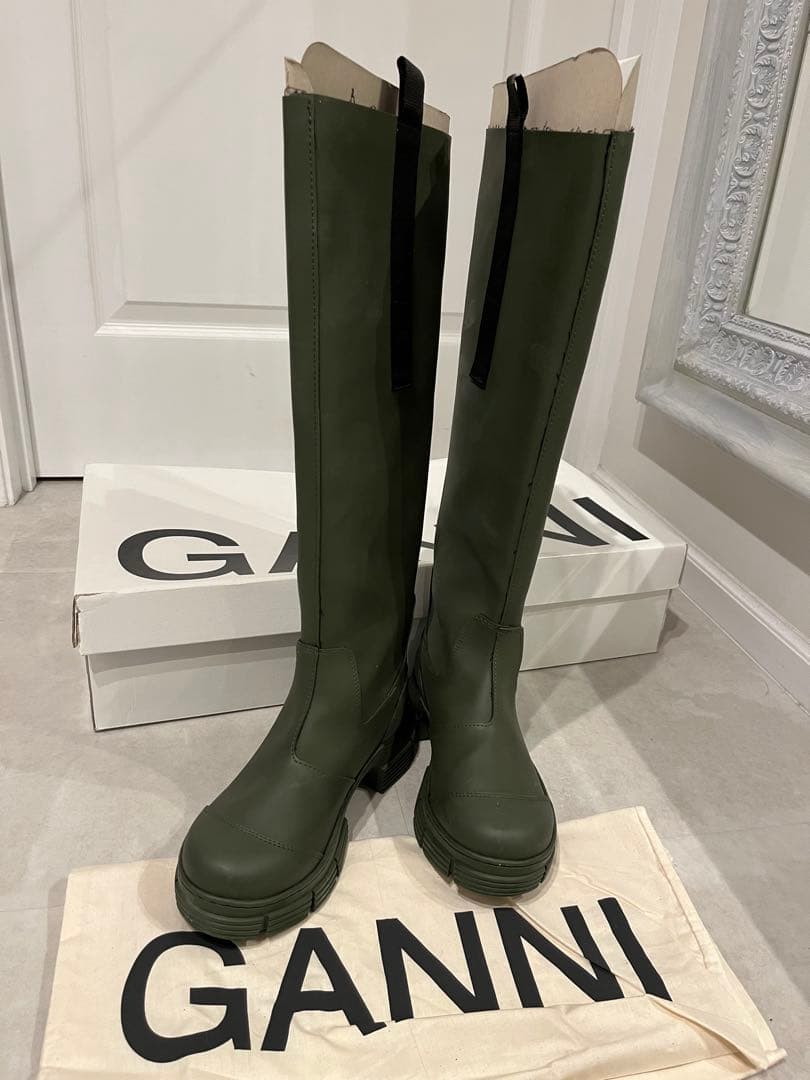 GANNI リサイクルラバー ロングブーツ
