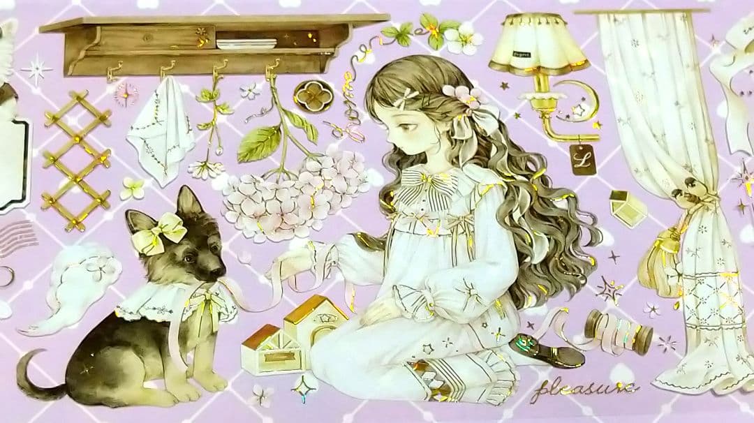 J879＃小狗乖乖(贝壳金)浸月岛切り売り海外人物マステ女の子