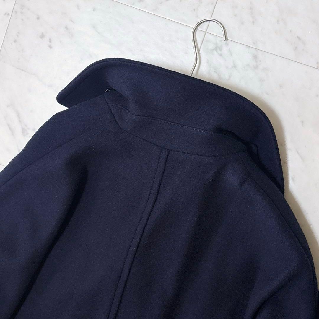 極美品 フレームワーク 23AW ロングPコート ダブルフェイス ゆったり 紺