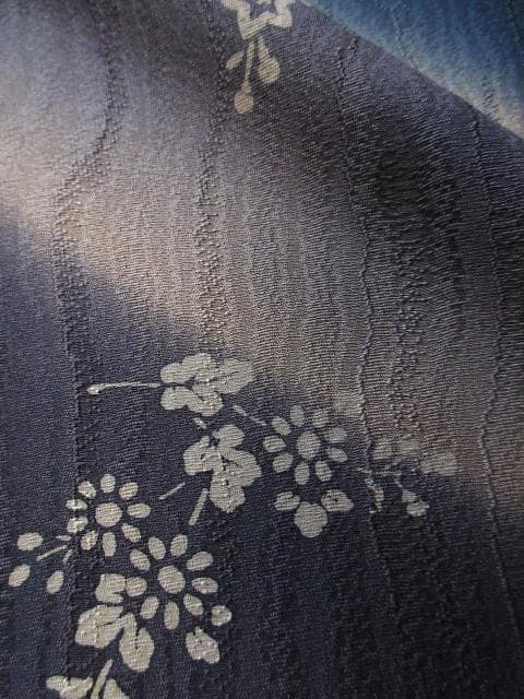 未着用に近い！美品＊お宝尽し＆花柄＊鉄紺色＊訪問着＊横幅大＊１６４ｃｍ＊裄６９