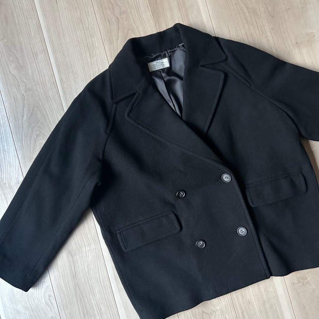 24AW＊ジャーナルスタンダードレリューム 尾州ウールショートPコート 36 黒