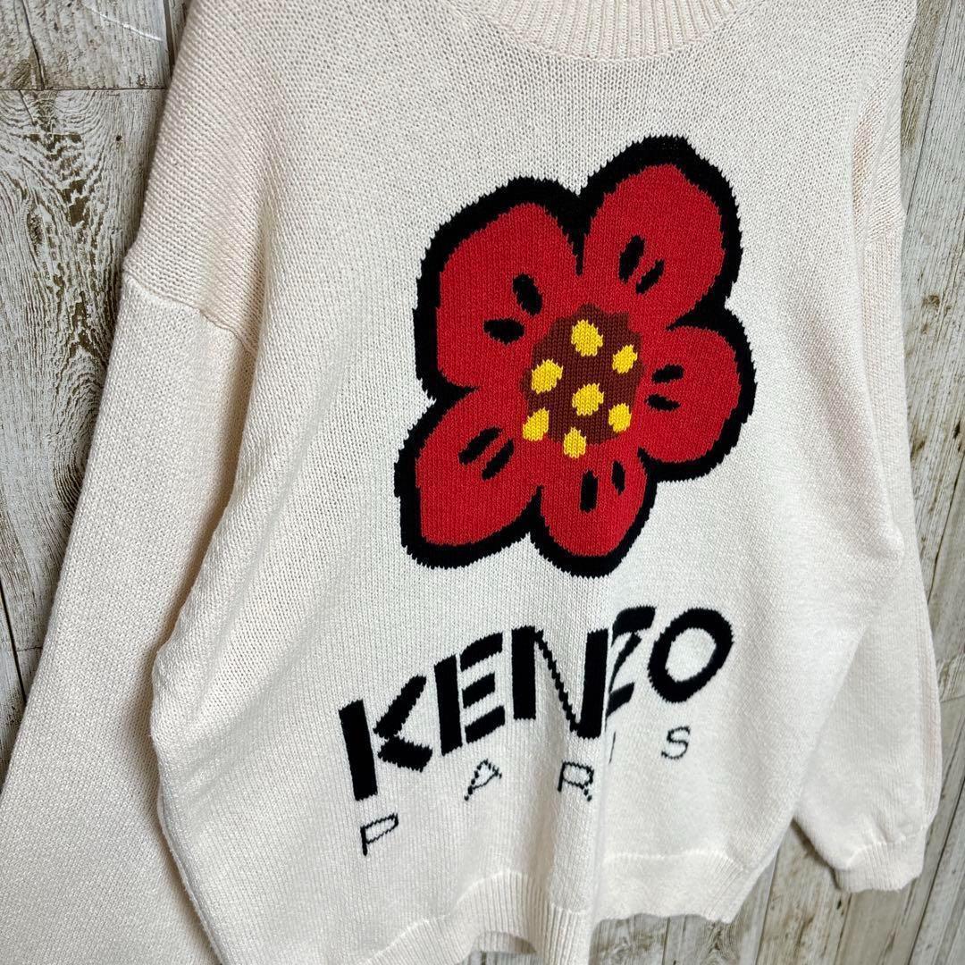 a741【即完売モデル】ケンゾー　花柄　ロゴ　ニット　セーター　入手困難　良品