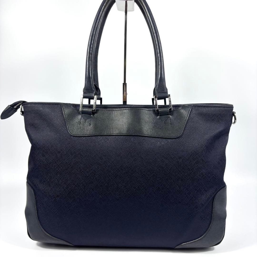 ✨美品✨ ペッレモルビダ ショルダーバッグ キャピターノ 2way A4可 紺