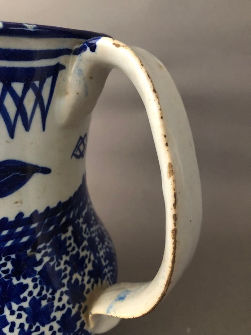 スペイン骨董　古陶 陶器　マニセス焼の水差し、ピッチャー　アンティーク