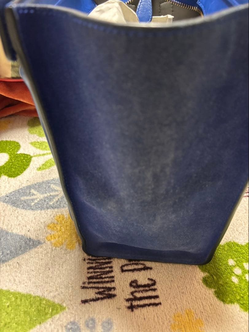 CELINE ラゲージ　マイクロ　スエード　レザーハンドバッグ ブルー