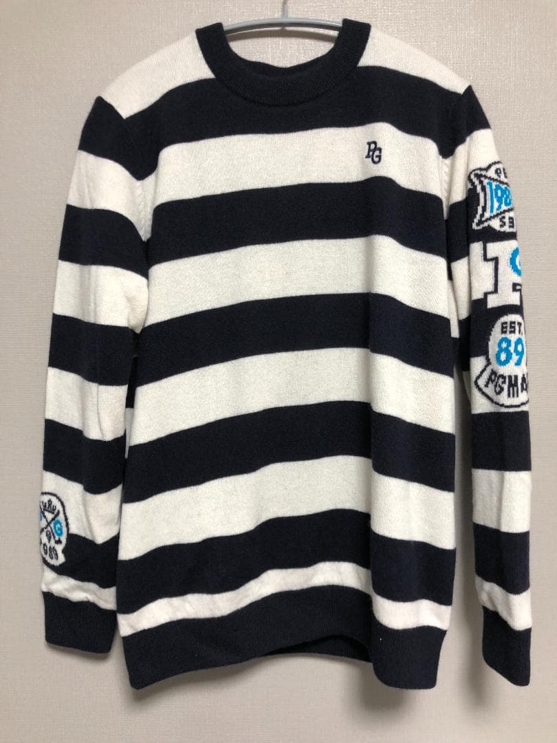 未使用 タグ付き 防風カシミヤクルーネックニットプルオーバー 4 M ネイビー