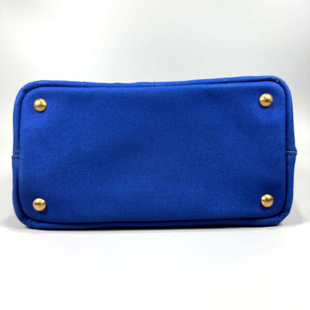 美品✨ PRADA カナパ S 2way ショルダー付 ブルー Cobalto
