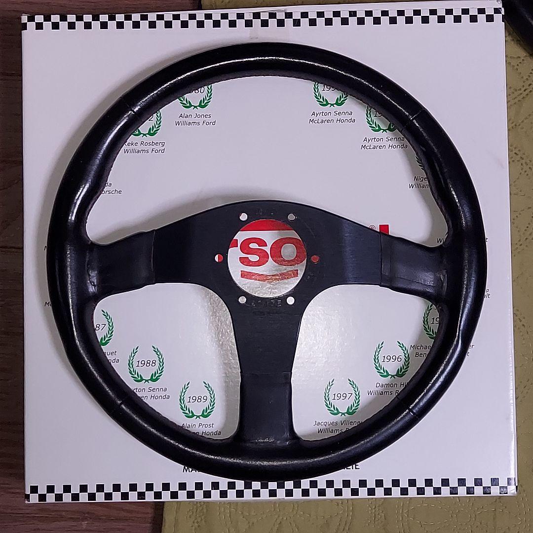 【中古】正規品 ナルディ パーソナル 350mm ステアリング 赤ステッチ