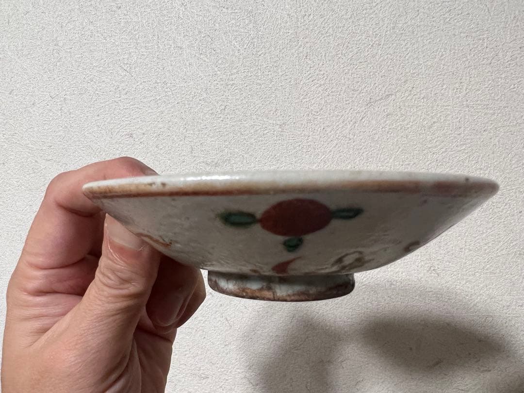 明時代 中国 呉須赤絵 小皿 花紋 懐石 茶道 茶道具 骨董 古美術