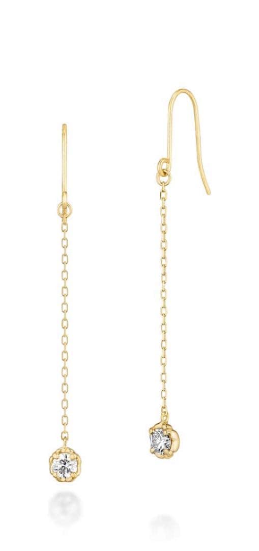 ポ*☆様 アーカーティアチェーンピアス片耳　ダイヤイエローゴールドete アガッ