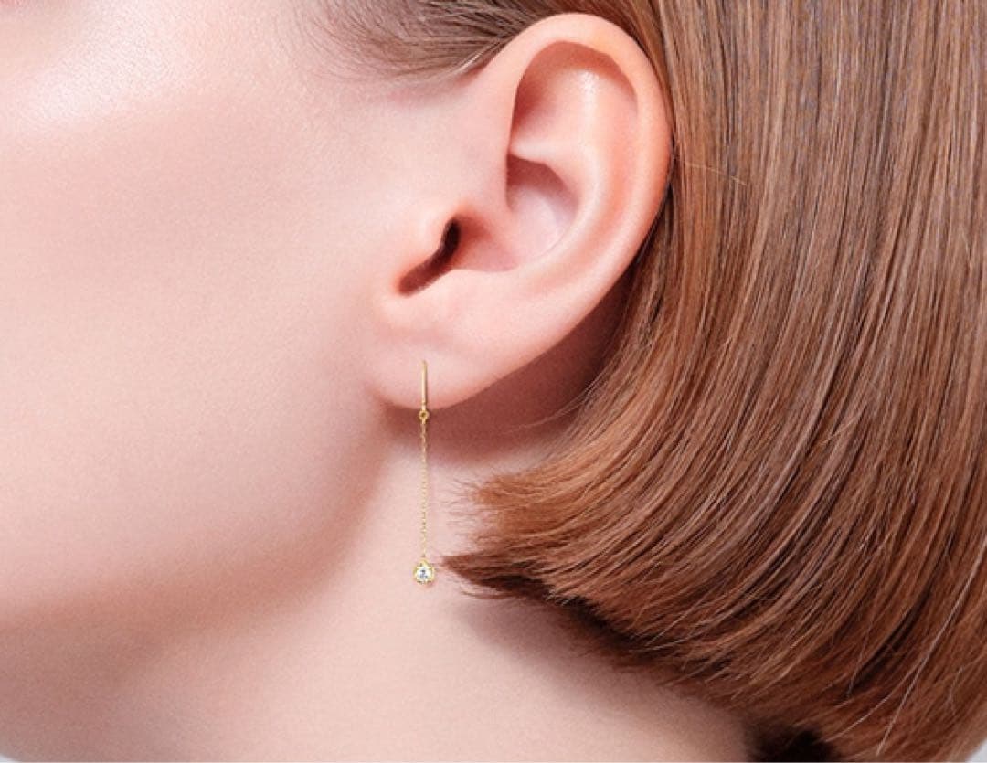 ポ*☆様 アーカーティアチェーンピアス片耳　ダイヤイエローゴールドete アガッ