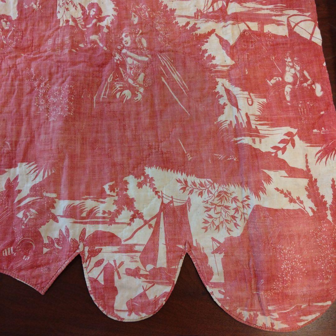 フランス　19世紀　アンティーク　コットン　トワルドジュイ