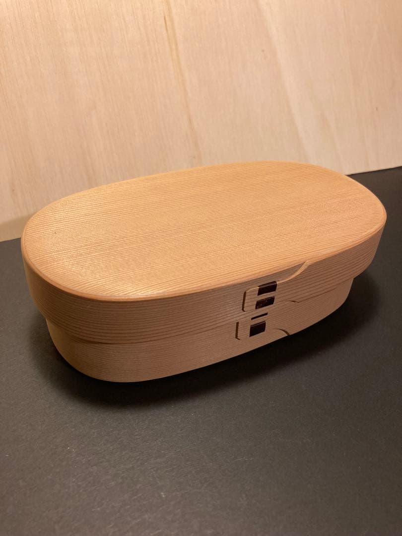 【新品　未使用】大館　曲げわっぱ　弁当　鎌田曲げわっぱ製　●貴重な天然秋田杉使用