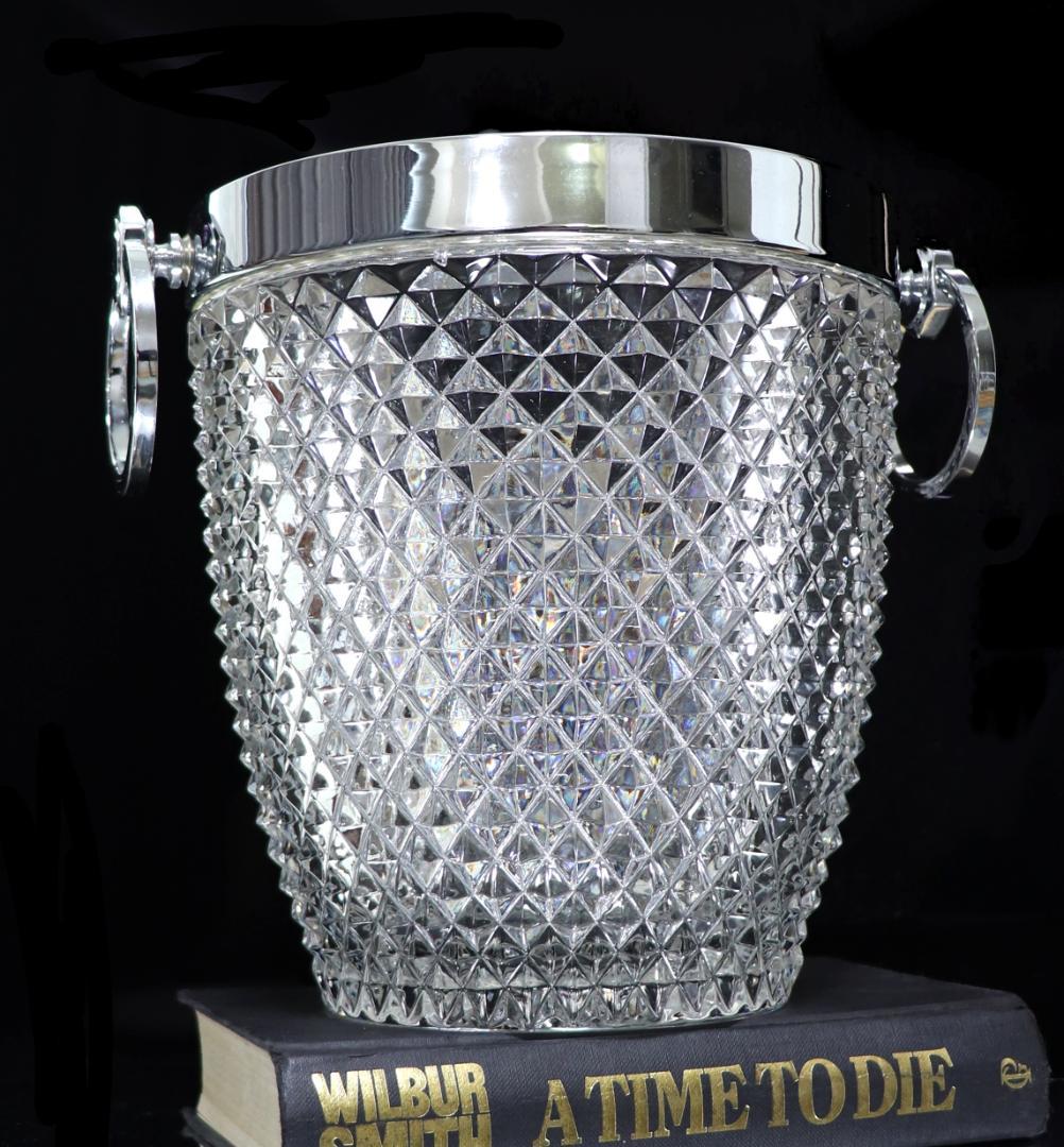 オールド・バカラ 特大 ディアマン・ビゾー 3.2㎏ シャンパンクーラー 銀装飾