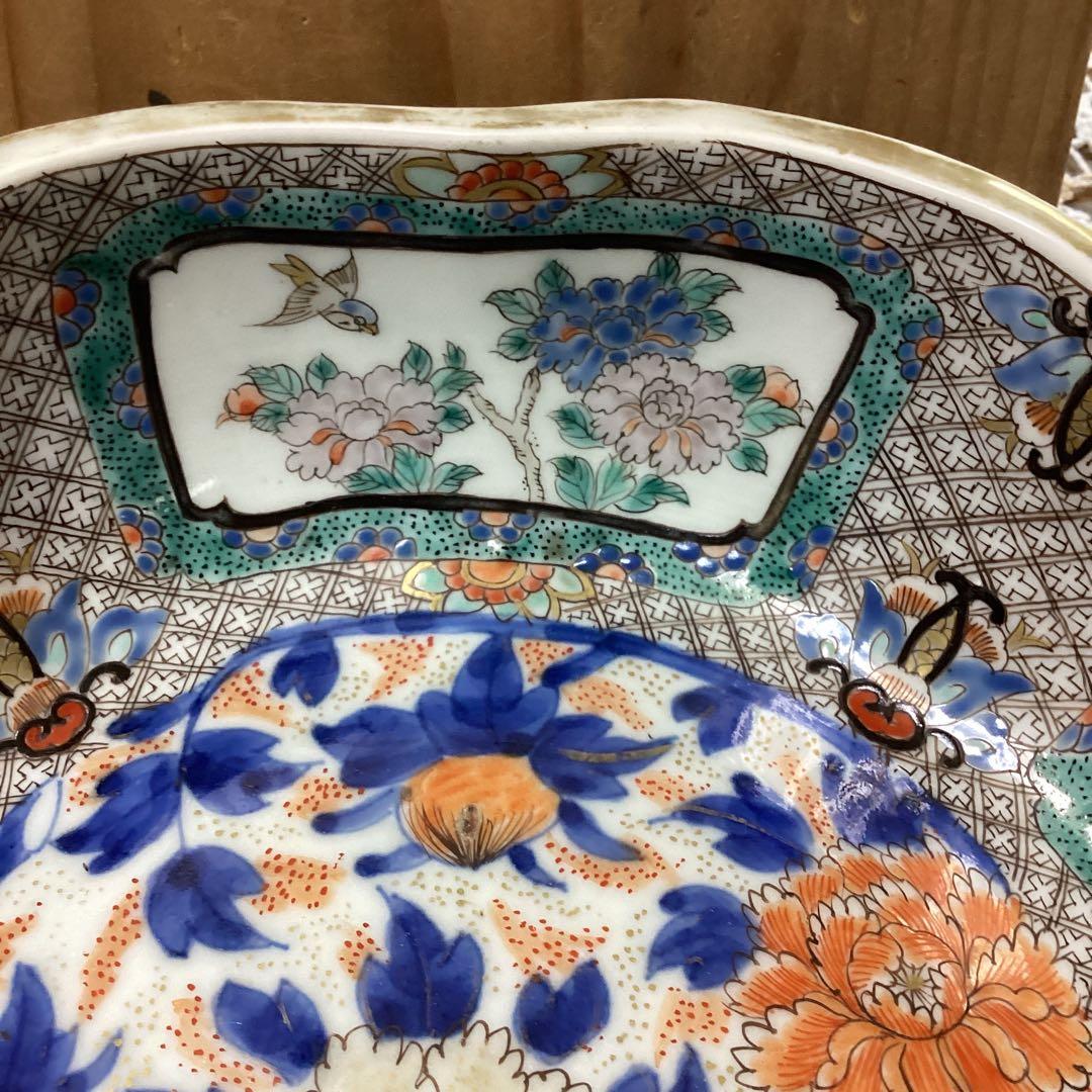 k18 菱形菱柄鉢　　木箱　年代物