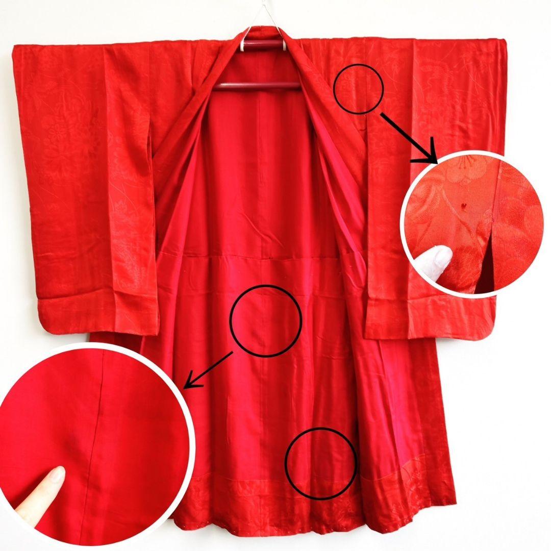 フルセット　七五三　7歳女の子　絹　朱色　毬　52395